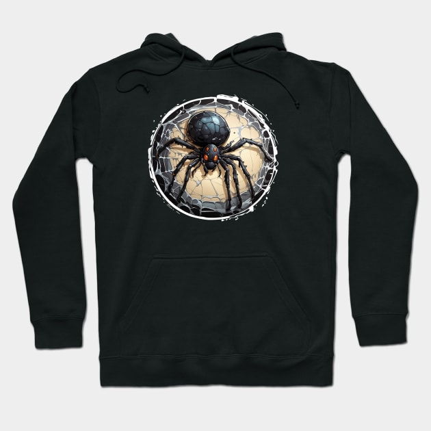 Black Spider Hoodie by ColorCanvas